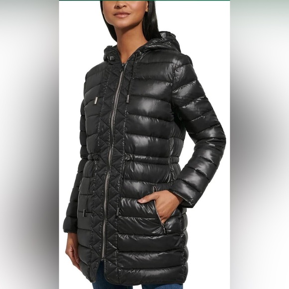 ❤️Kenneth Cole Women's Quilted Black Puffer Coat Size XS - Picture 4 of 11